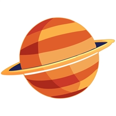 Space Explorers Theme Solaro Orbit Ring Transparent Sticker